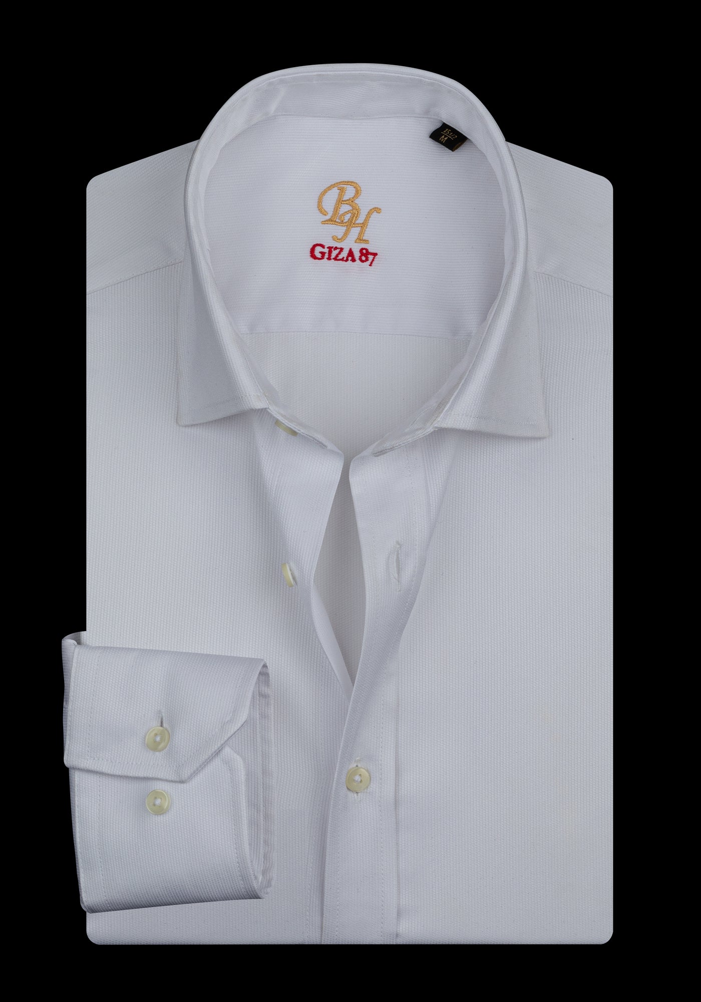 Giza 87 Cotton Imperial White Basket Weave Shirt