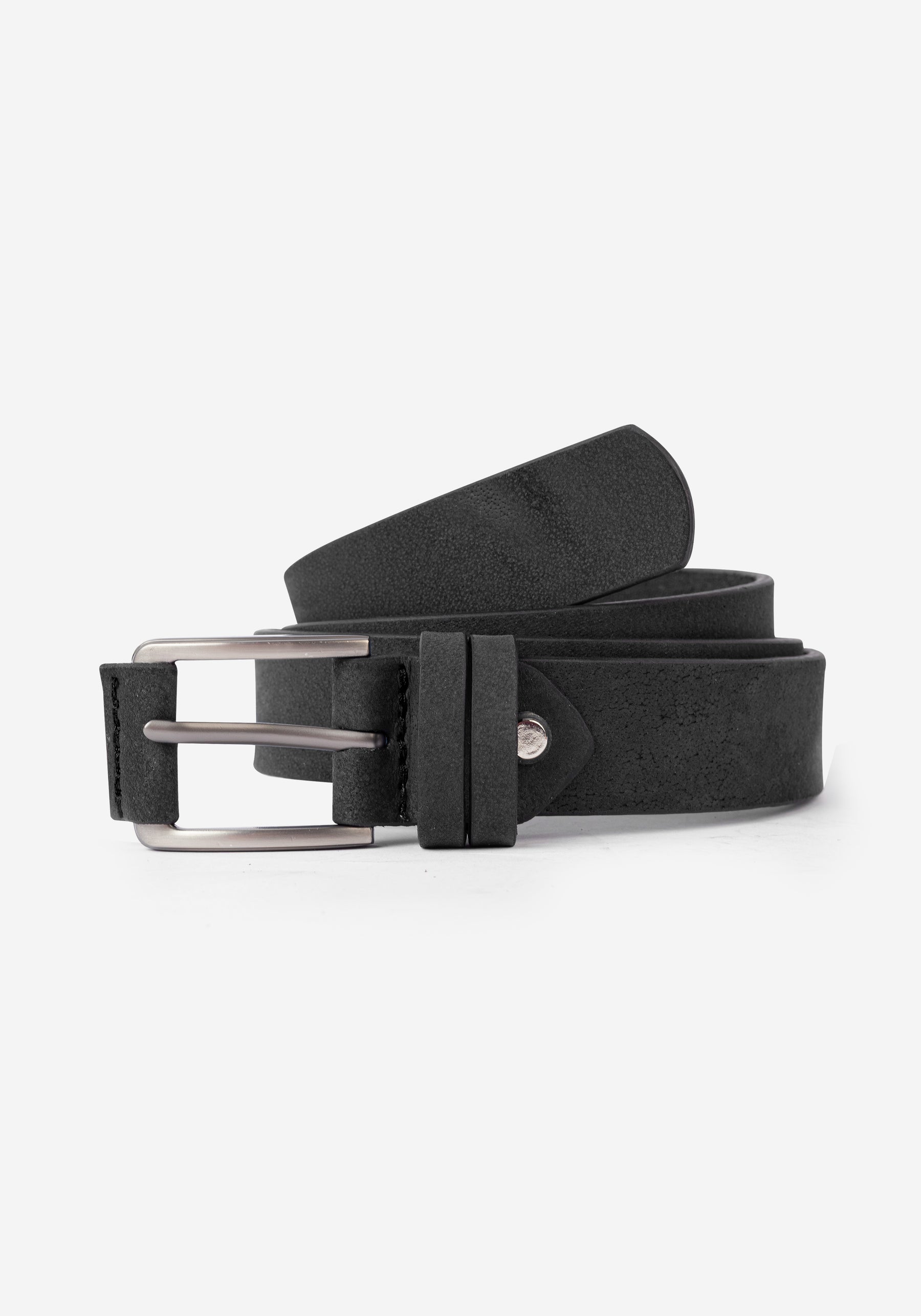 Faded Black Leather Belt