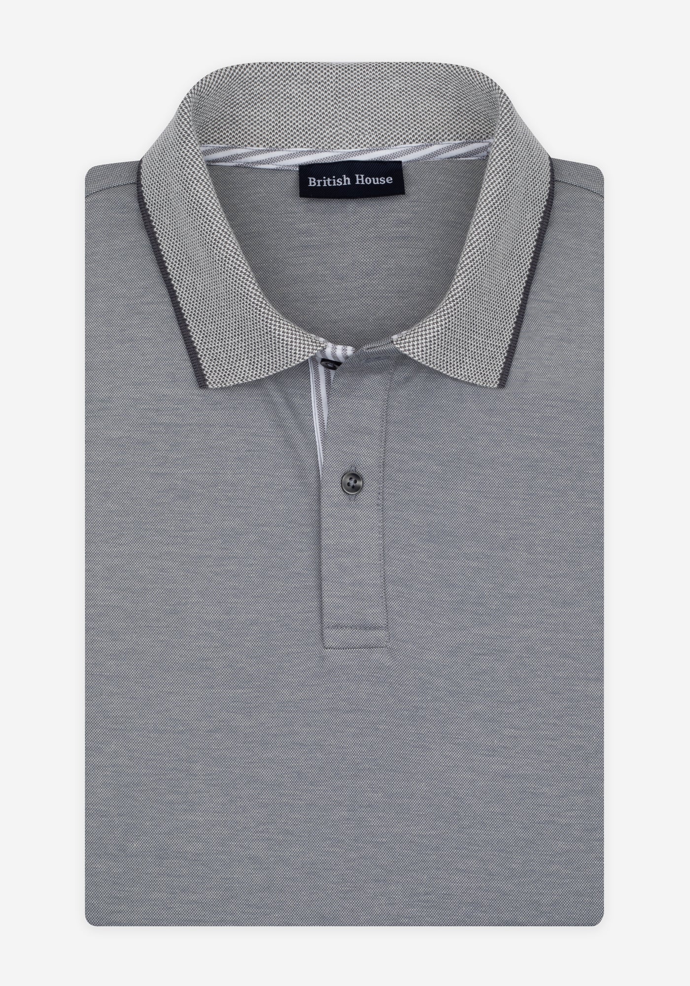 Stone Grey Cotton Polo Shirt
