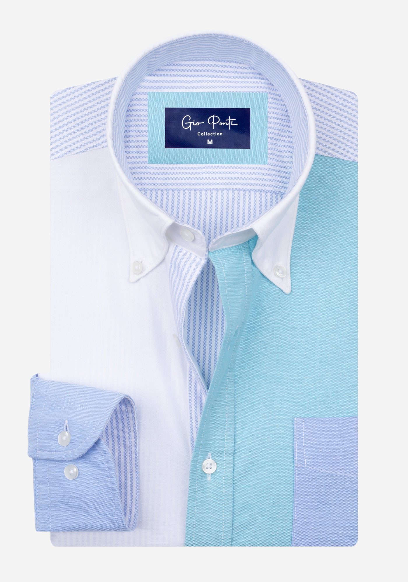 Aqua Tri-Tone Oxford Shirt