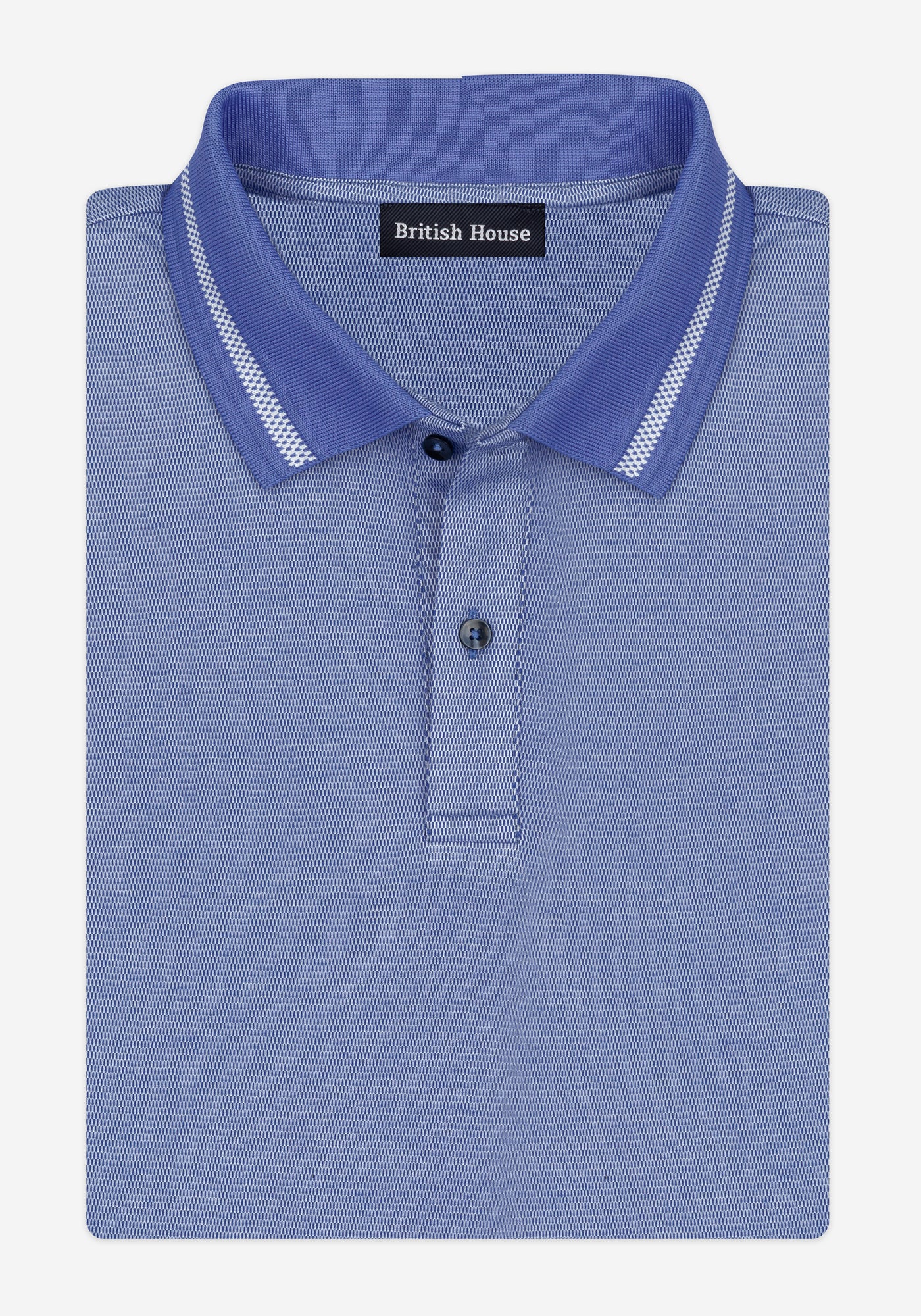 Coastal Blue Cotton Polo Shirt