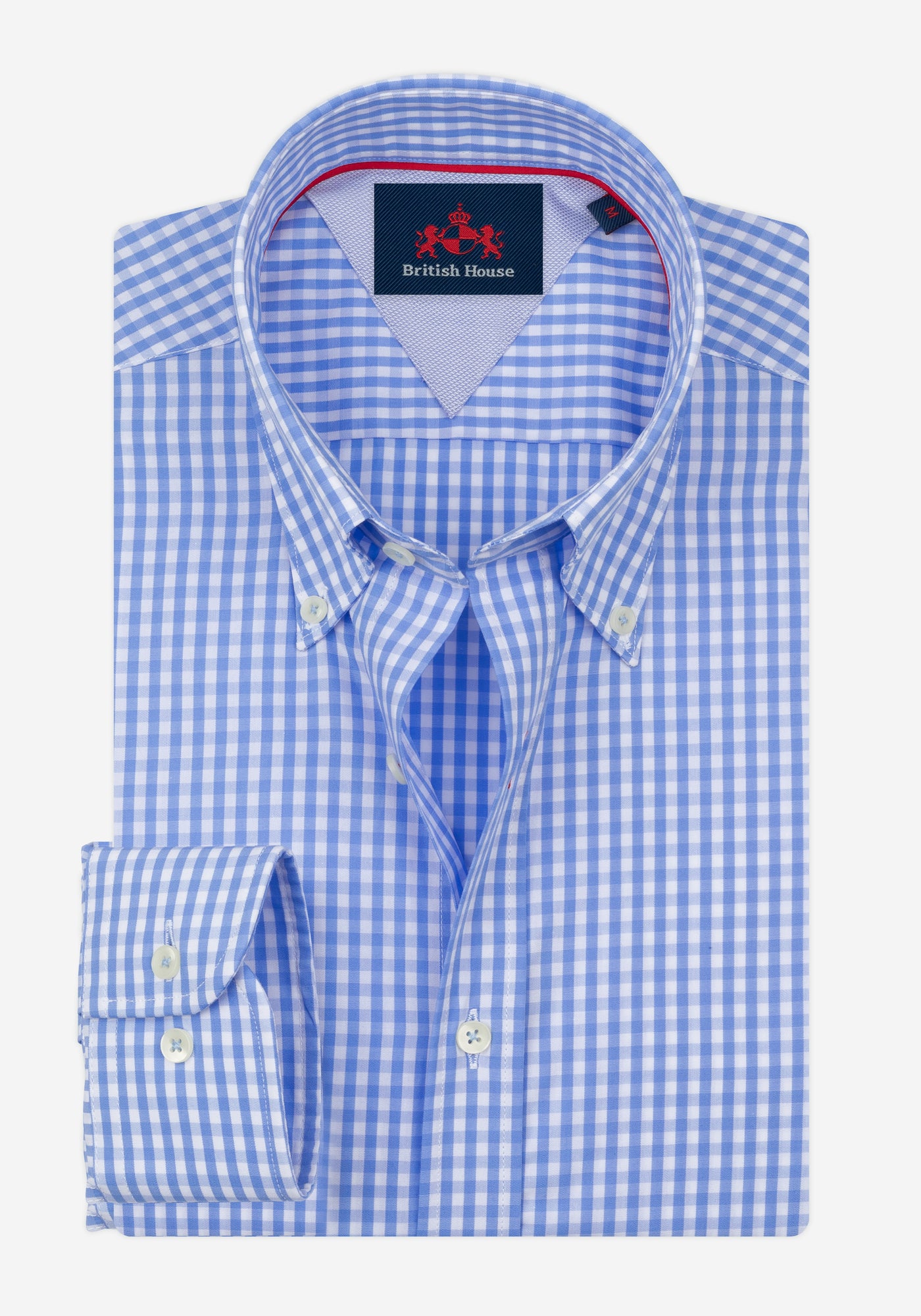 Faded Blue Checked Poplin Shirt