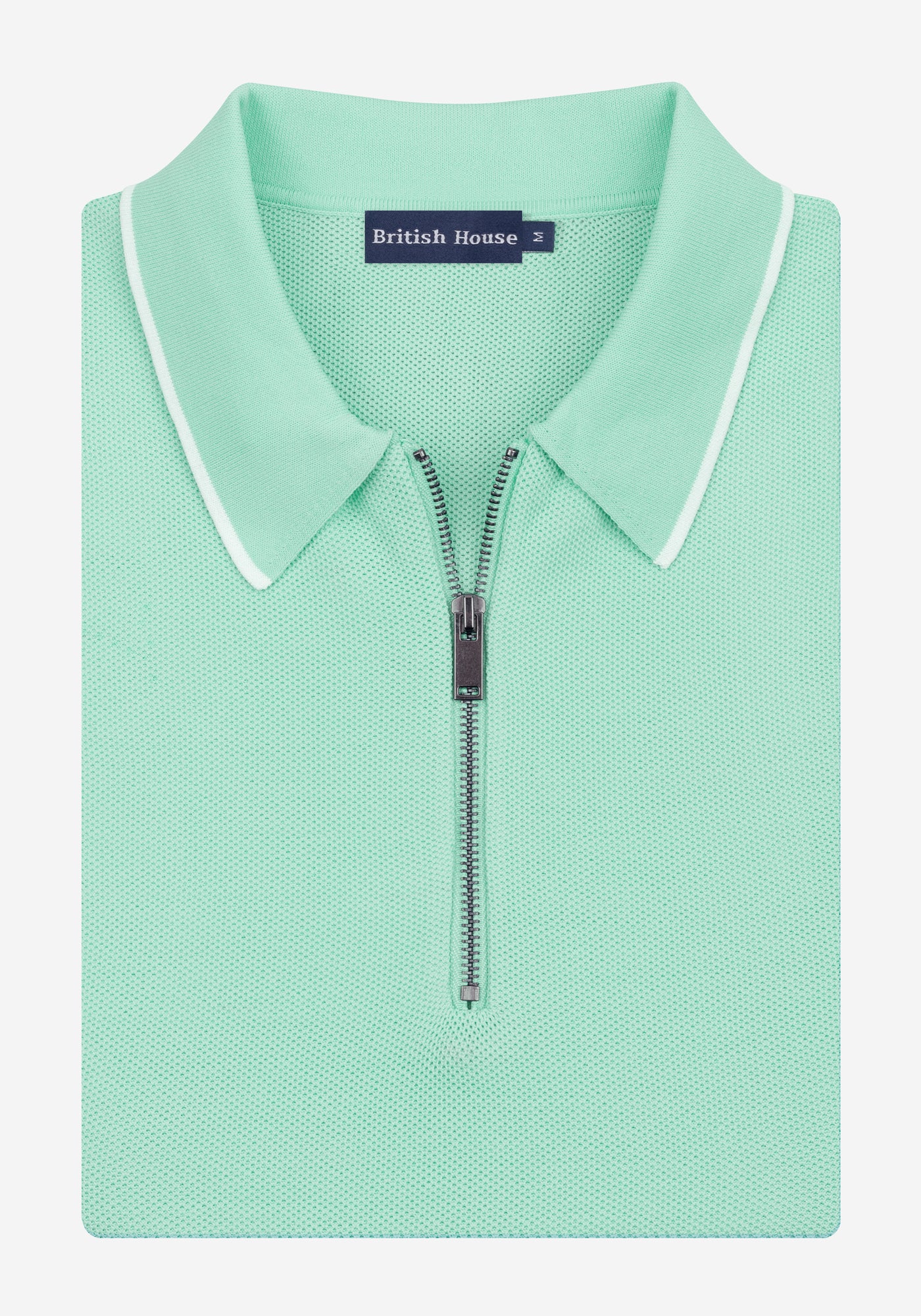 Coastal Mint Polyamide Knitted Polo Shirt