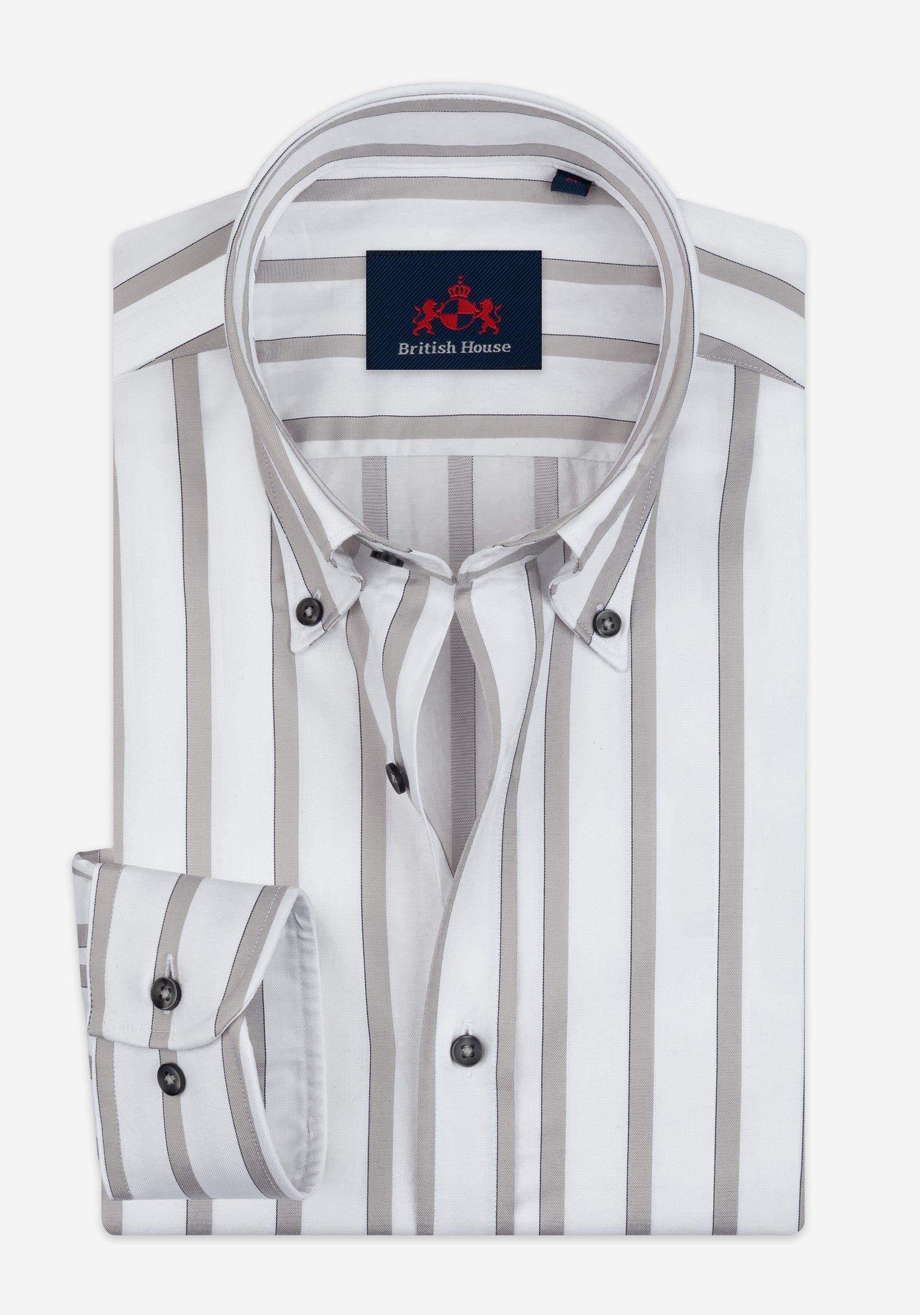 Lunar Grey Stripe Signature Twill Shirt