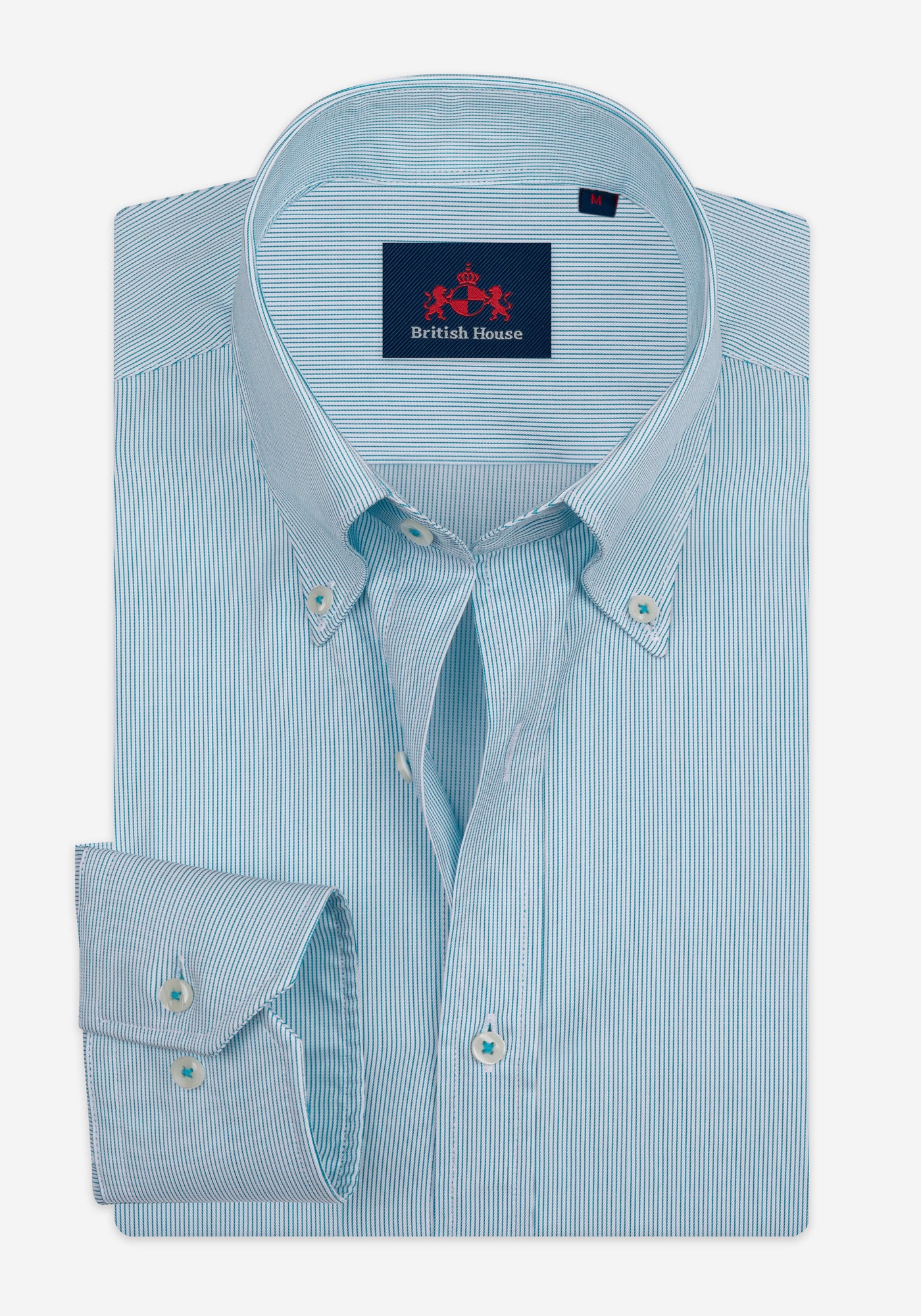 Arctic Turquoise Stripe Signature Twill Shirt