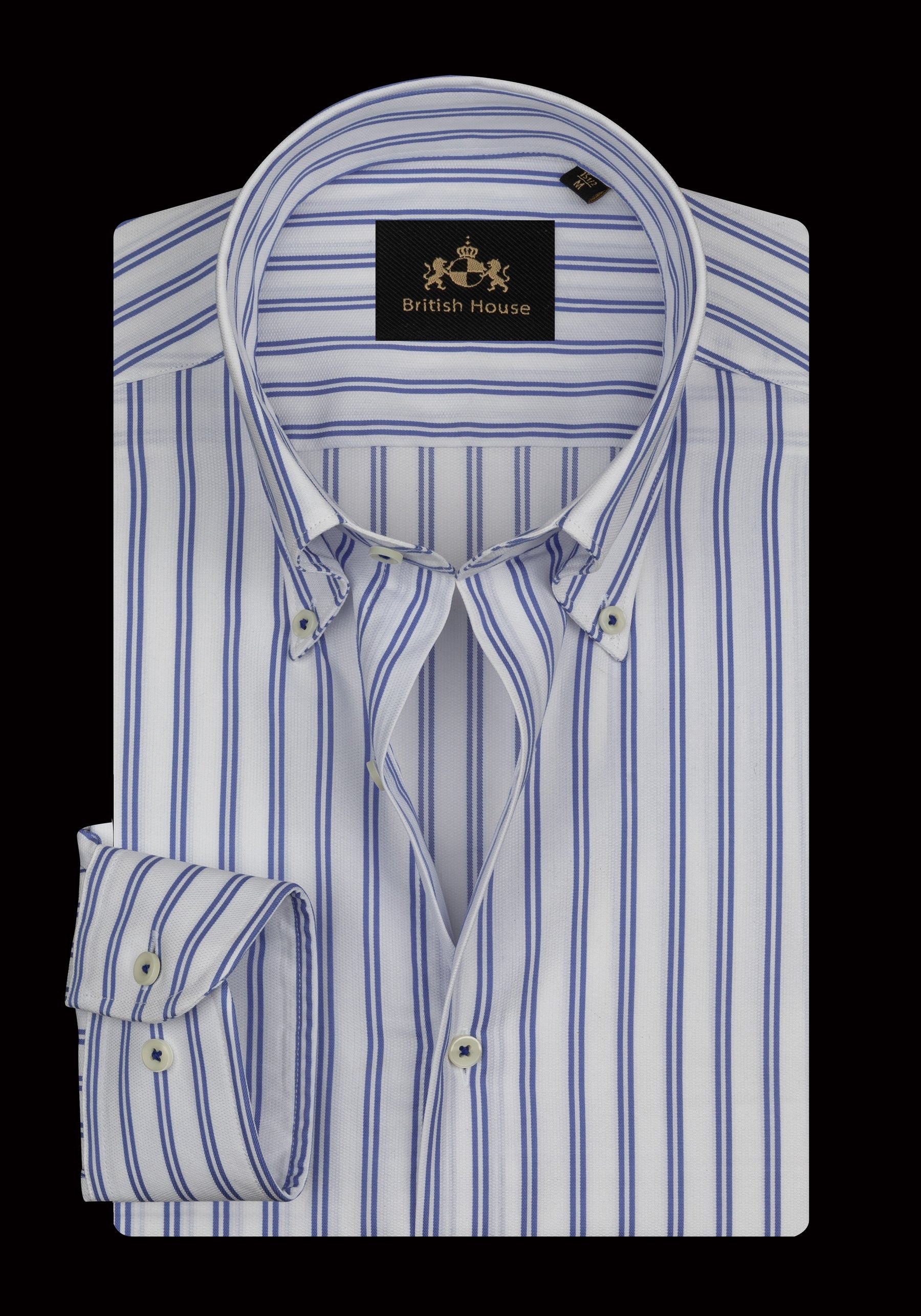 Nile Blue Stripe Basket Weave Shirt