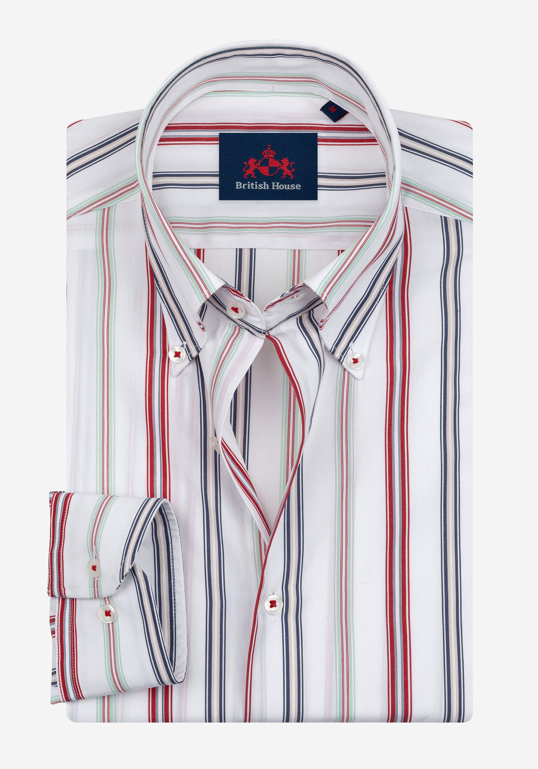 Portofino Parti-Colored Stripe Poplin Shirt
