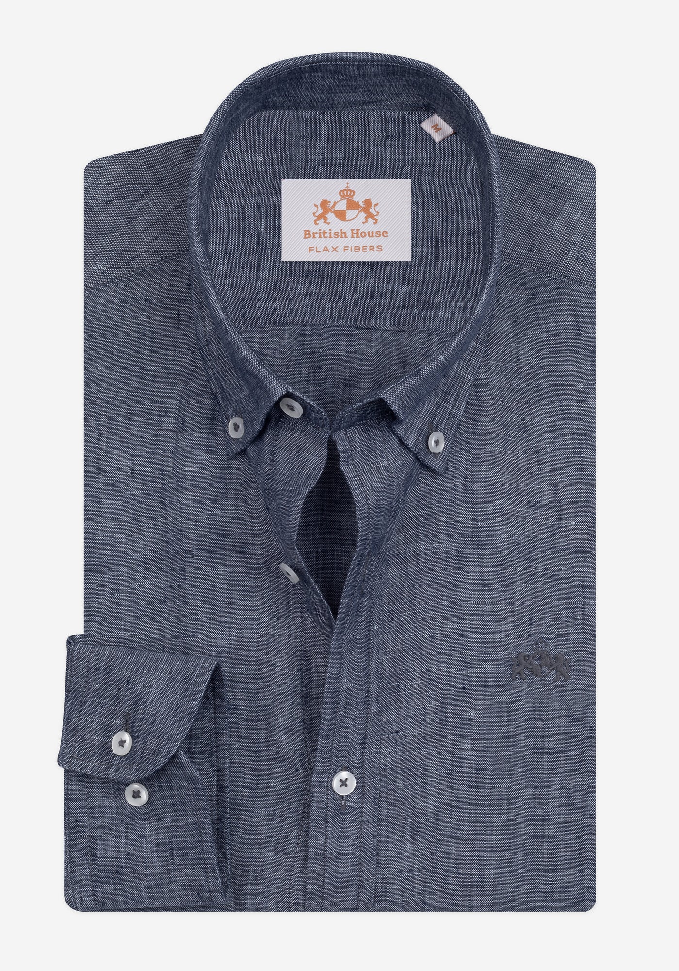 Charcoal Indigo Belgian Linen Shirt