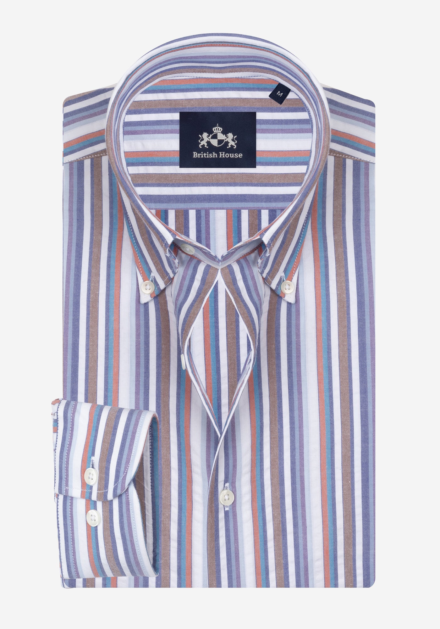 Earthy Parti-Colored Stripe Poplin Shirt