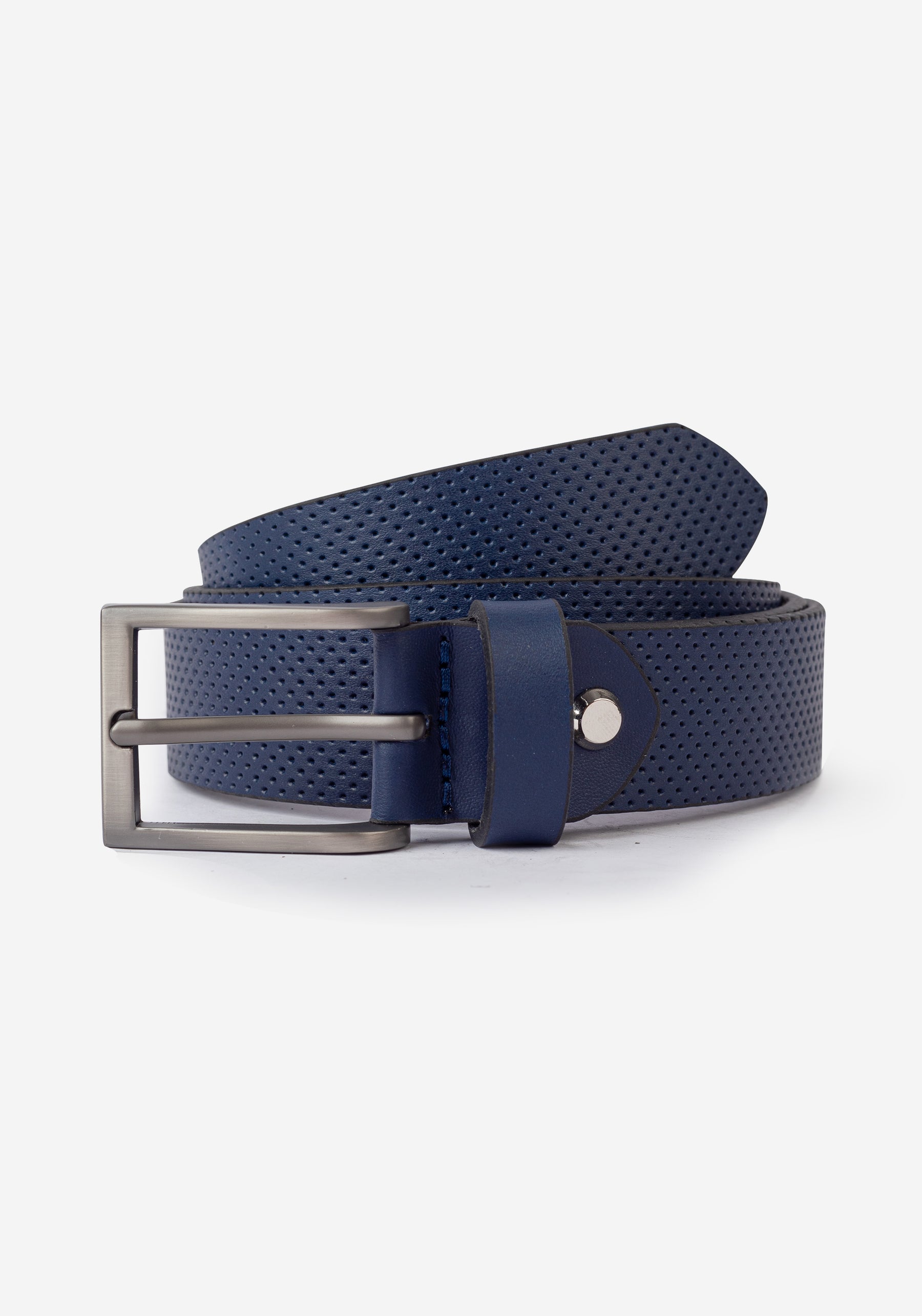 Classic Blue Dotted Leather Belt