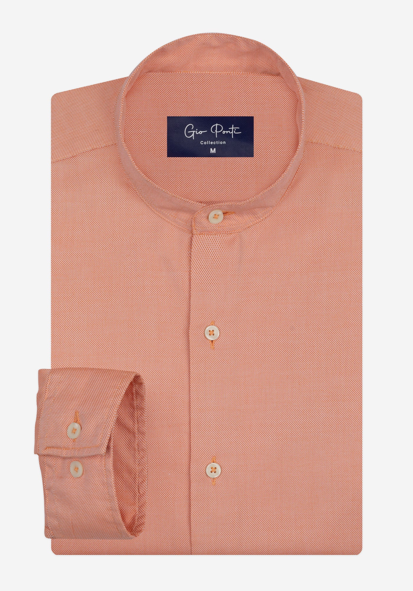 Peach Orange Washed Oxford Shirt