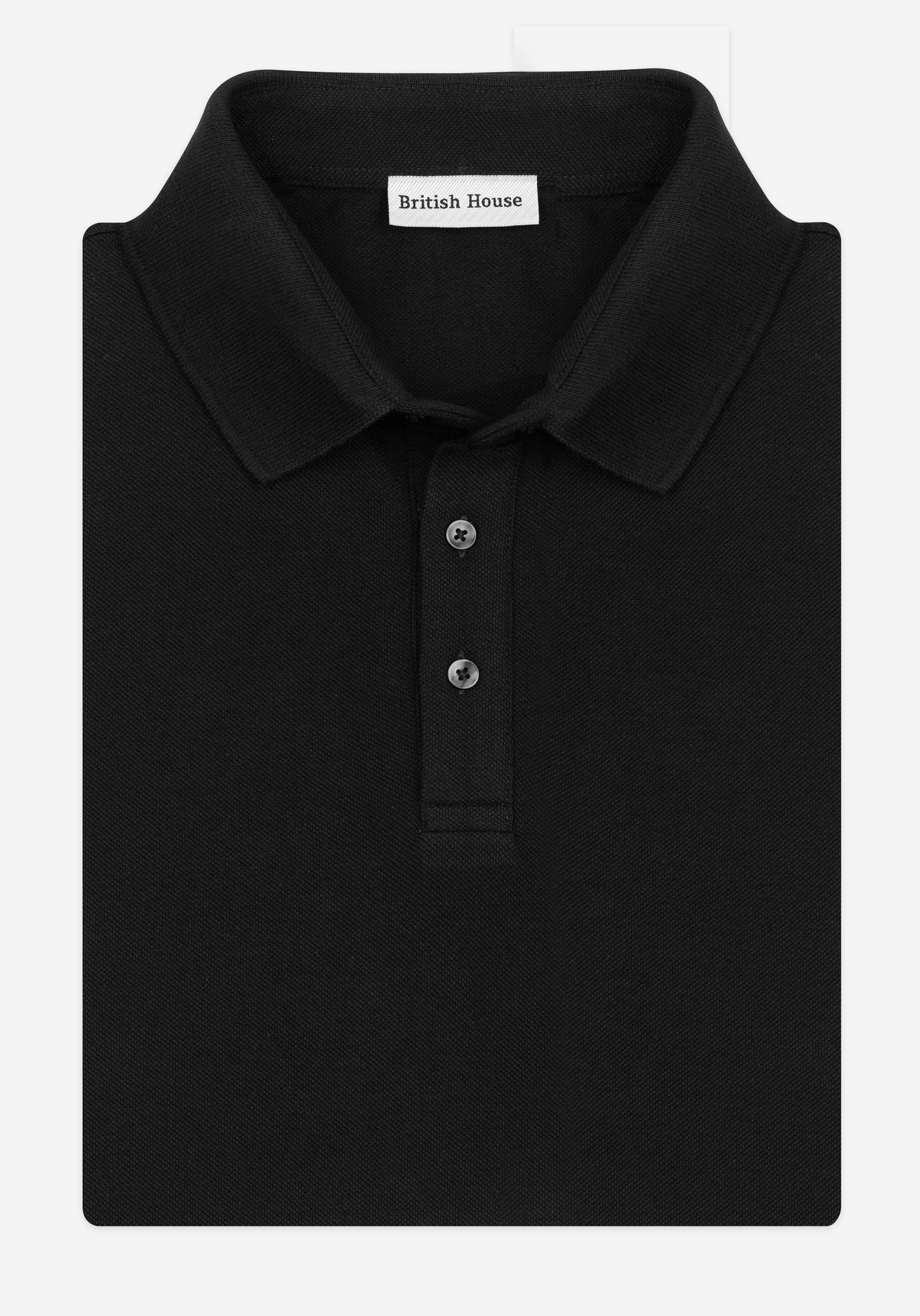 Raven Black Cotton Polo Shirt