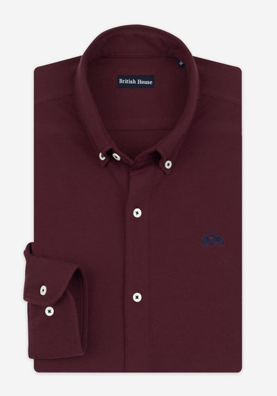 Berry Burgundy Piqué Shirt