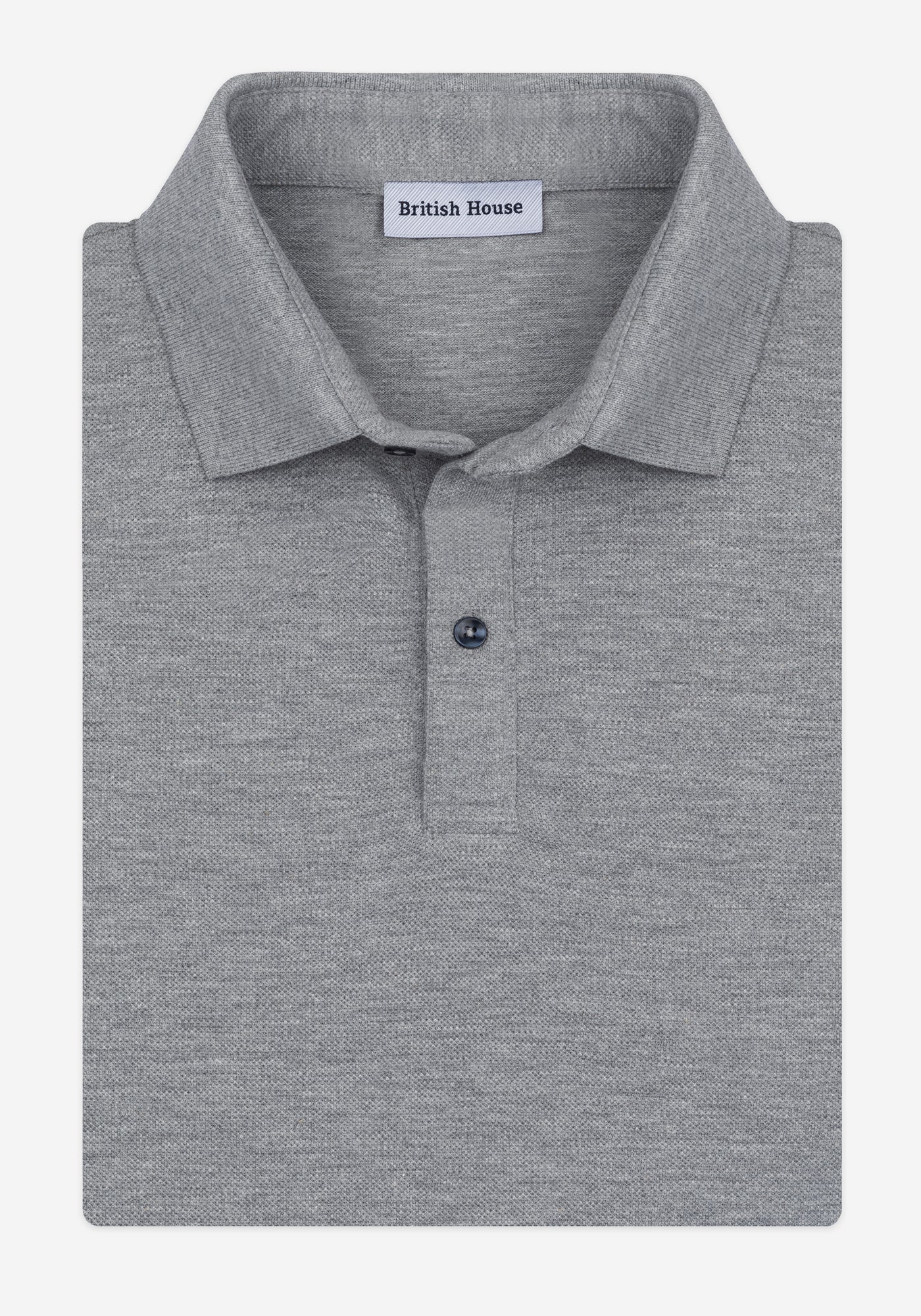 Heather Grey Cotton Polo Shirt