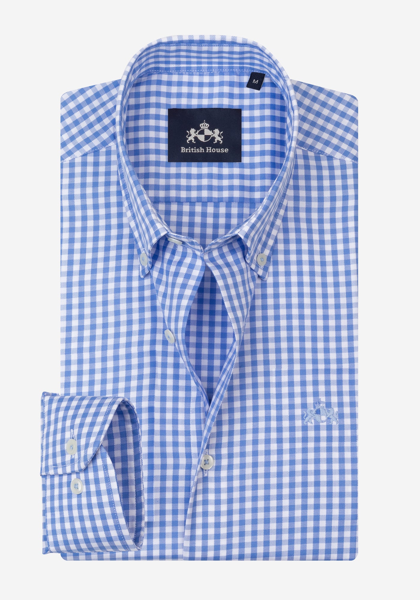 Pastel Blue Checked Oxford Shirt