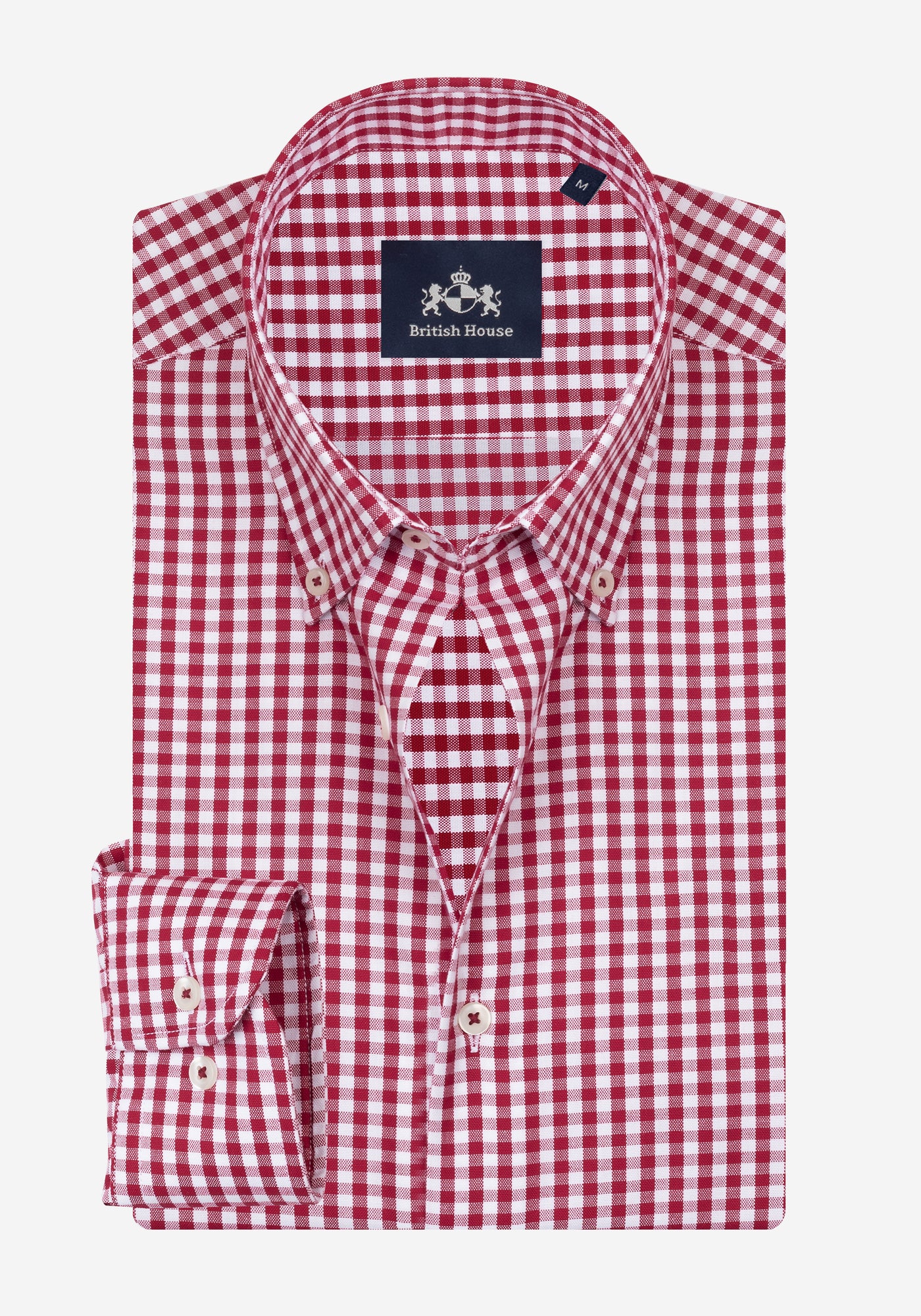 Deep Red Checked Oxford Shirt