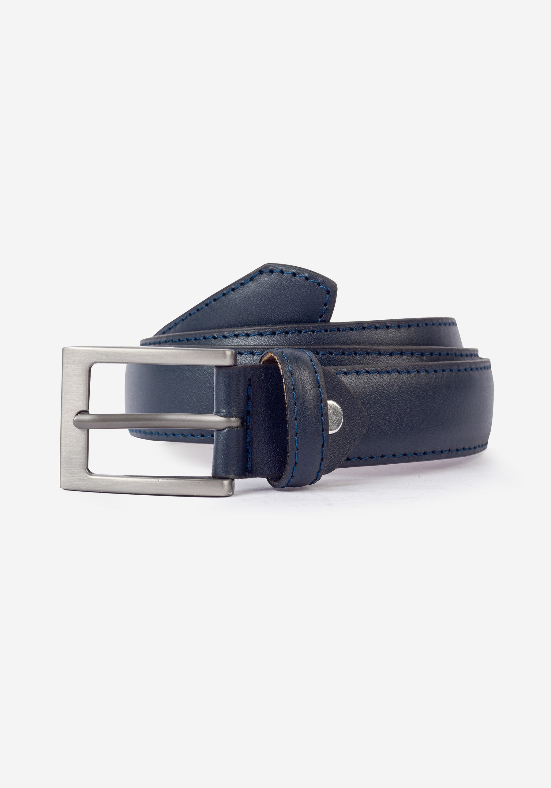Royal Blue Leather Belt