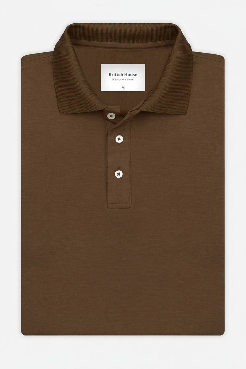 Cedar Brown Aero-Hybrid Polo Shirt