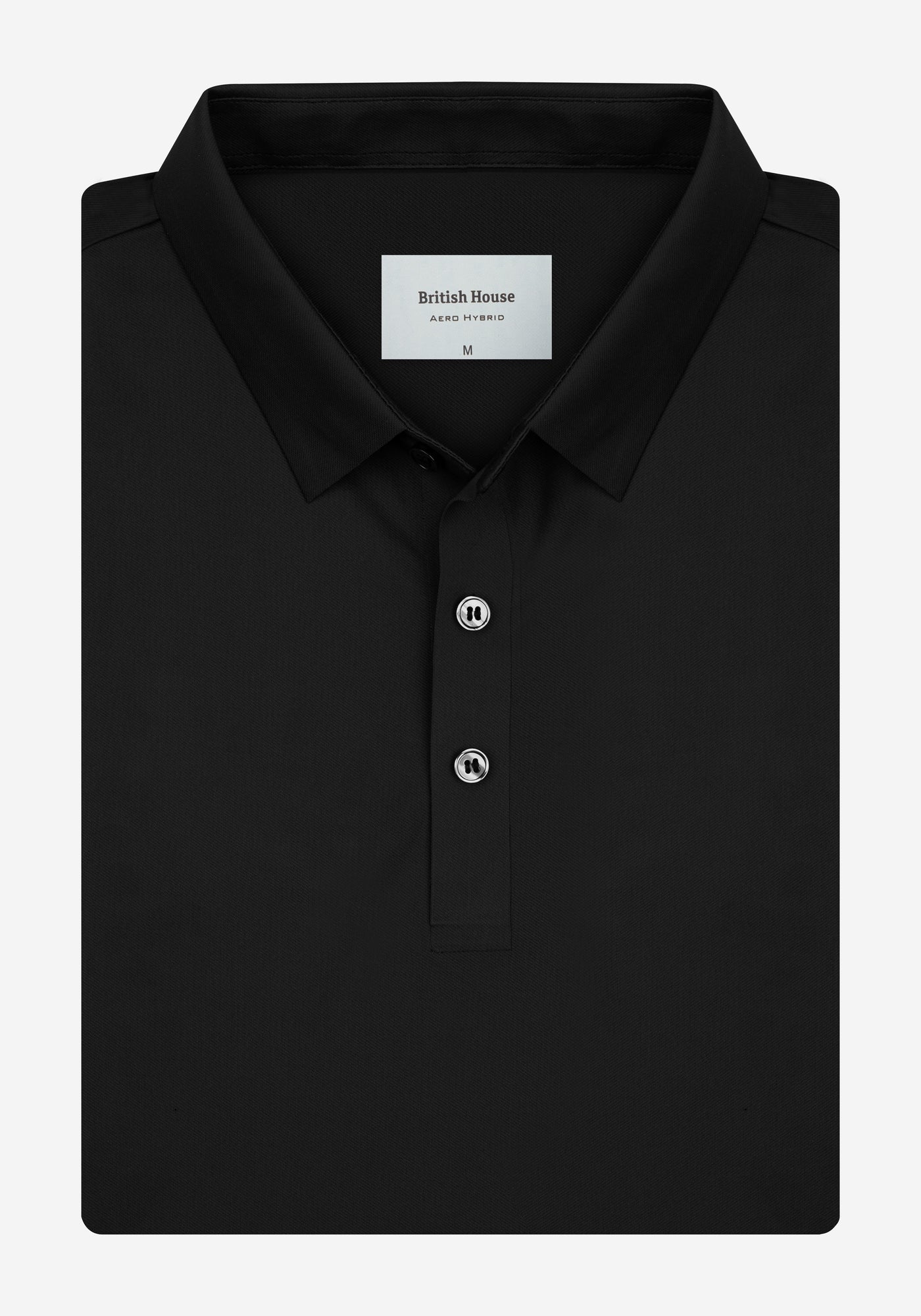 Obsidian Black Aero-Hybrid Polo Shirt