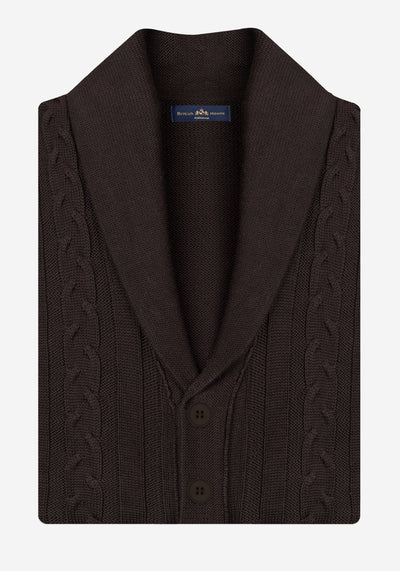 Umber Brown Heavy Knitted Cardigan