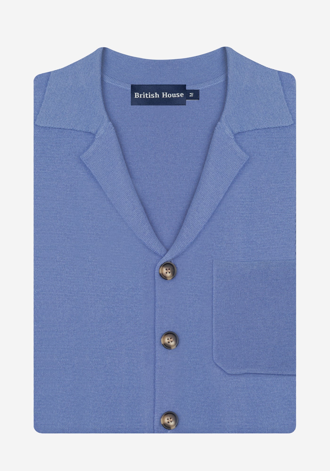 Powder Blue Merino Wool Blend Cardigan