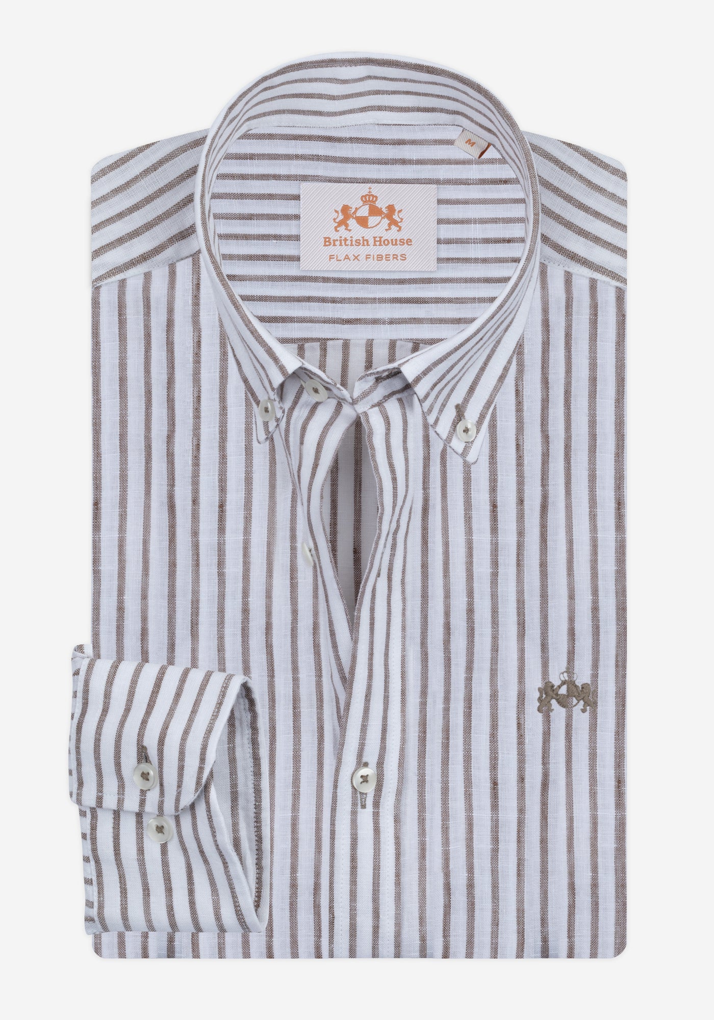 Clay Beige Stripe Belgian Linen Shirt