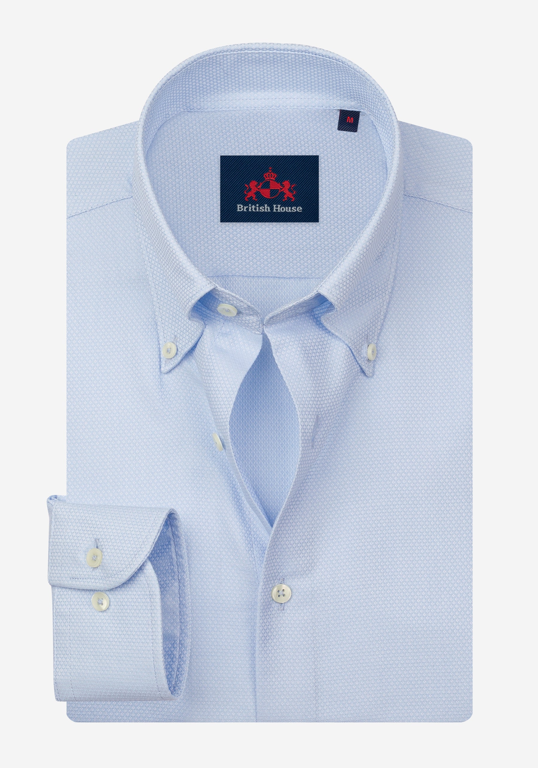 Powder Blue Basket Weave Shirt