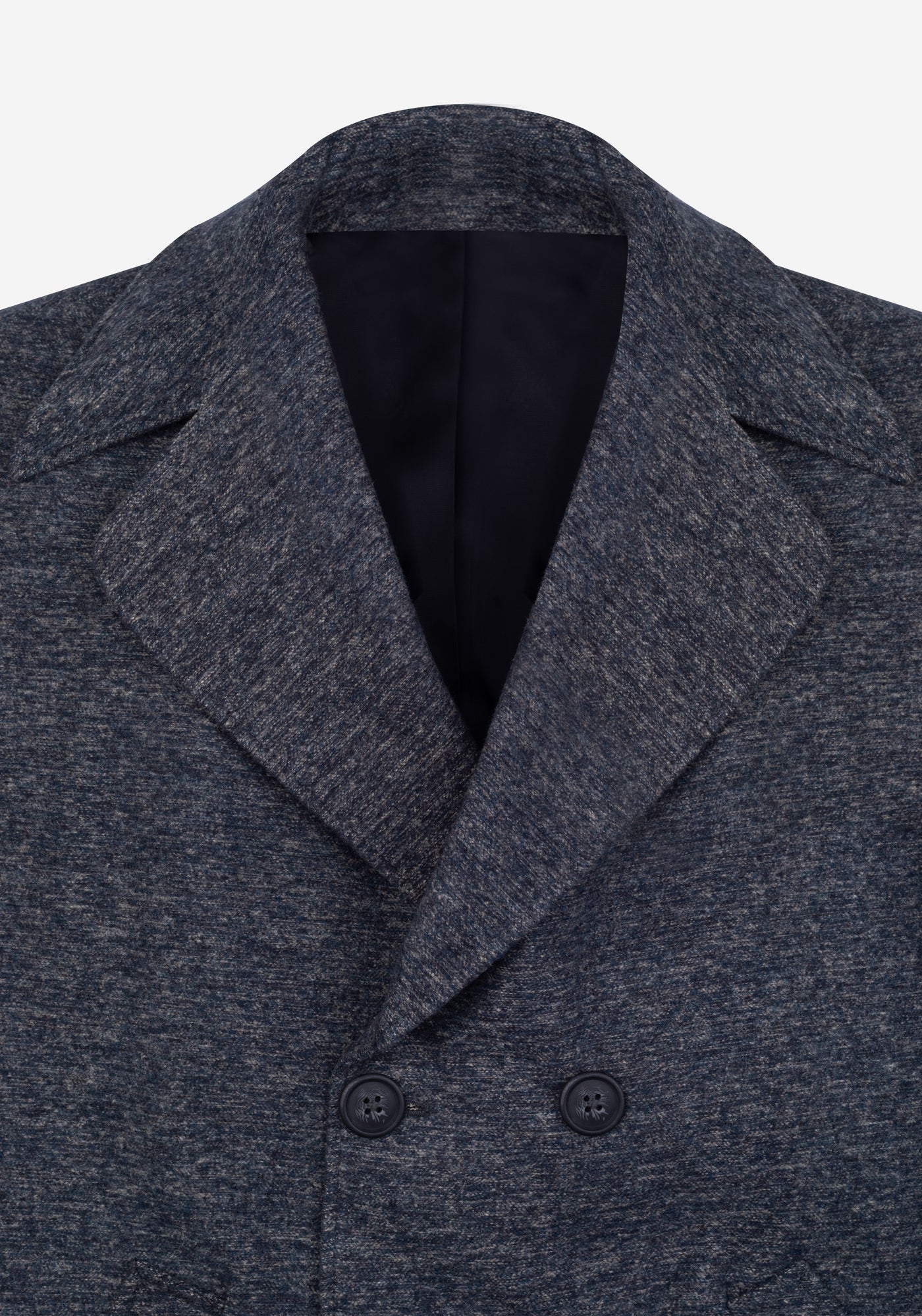 Dim Navy Double-Breasted Poly Coat
