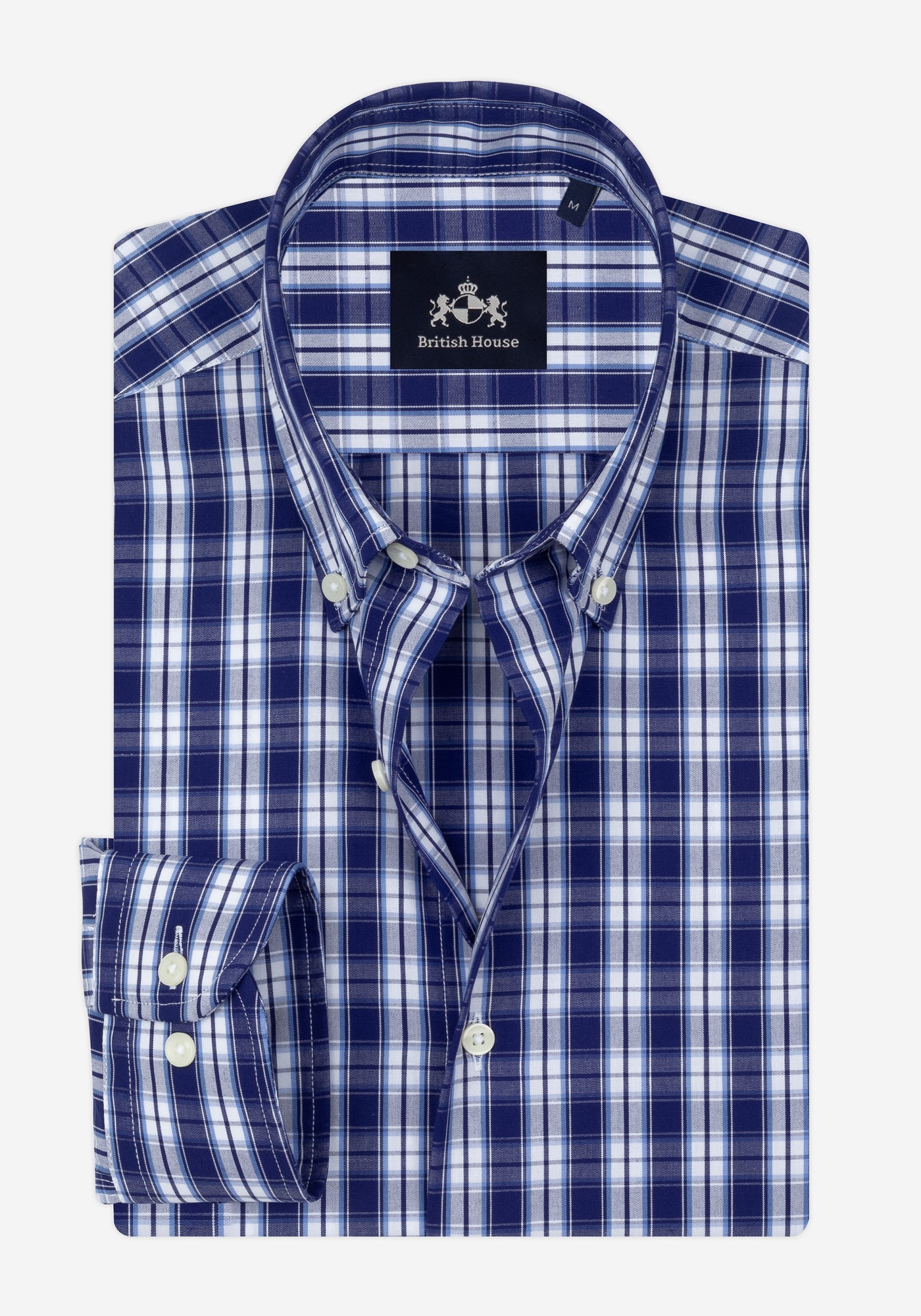Midnight Navy Checked Poplin Shirt