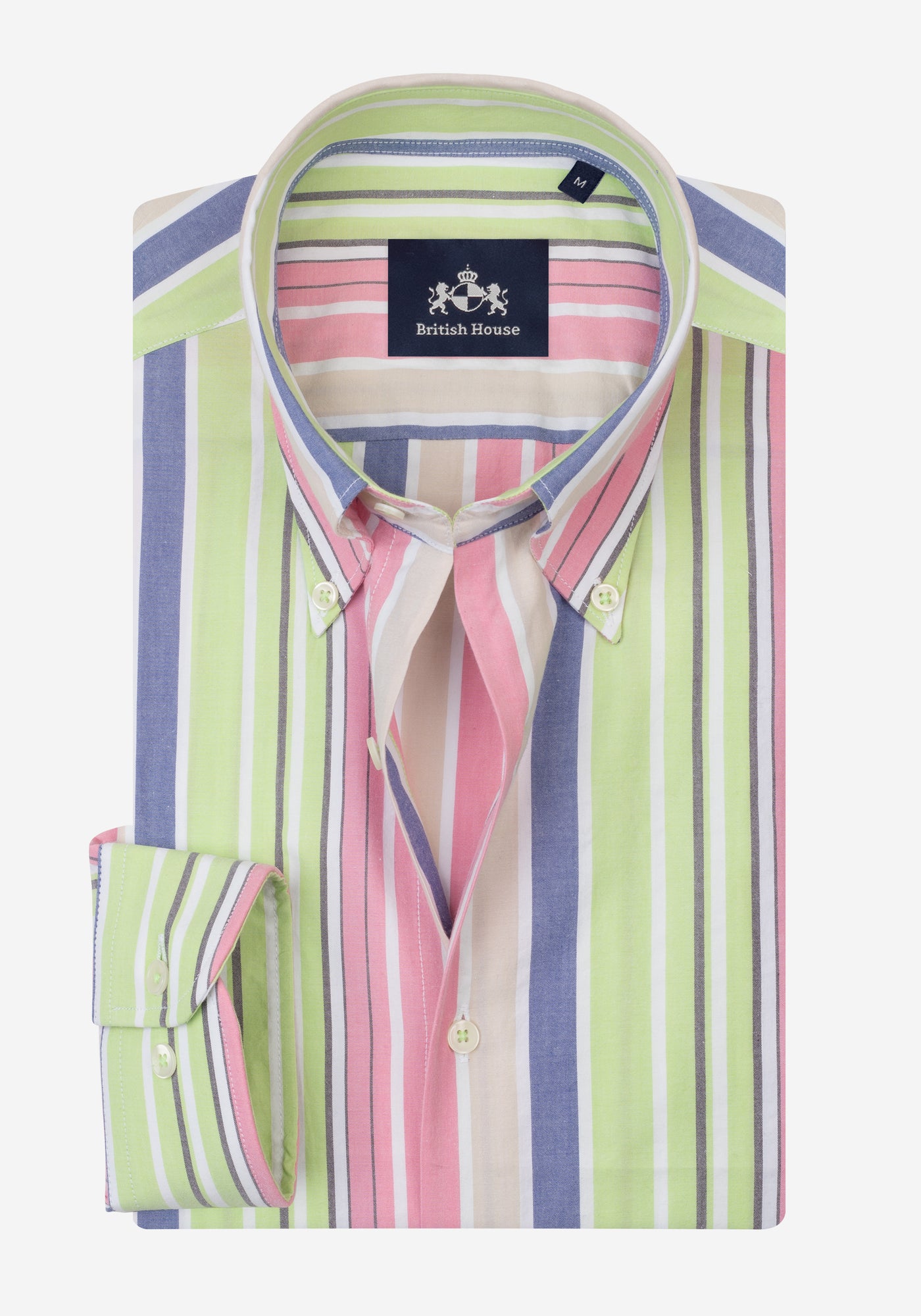 Pastel Parti-Colored Stripe Poplin Shirt