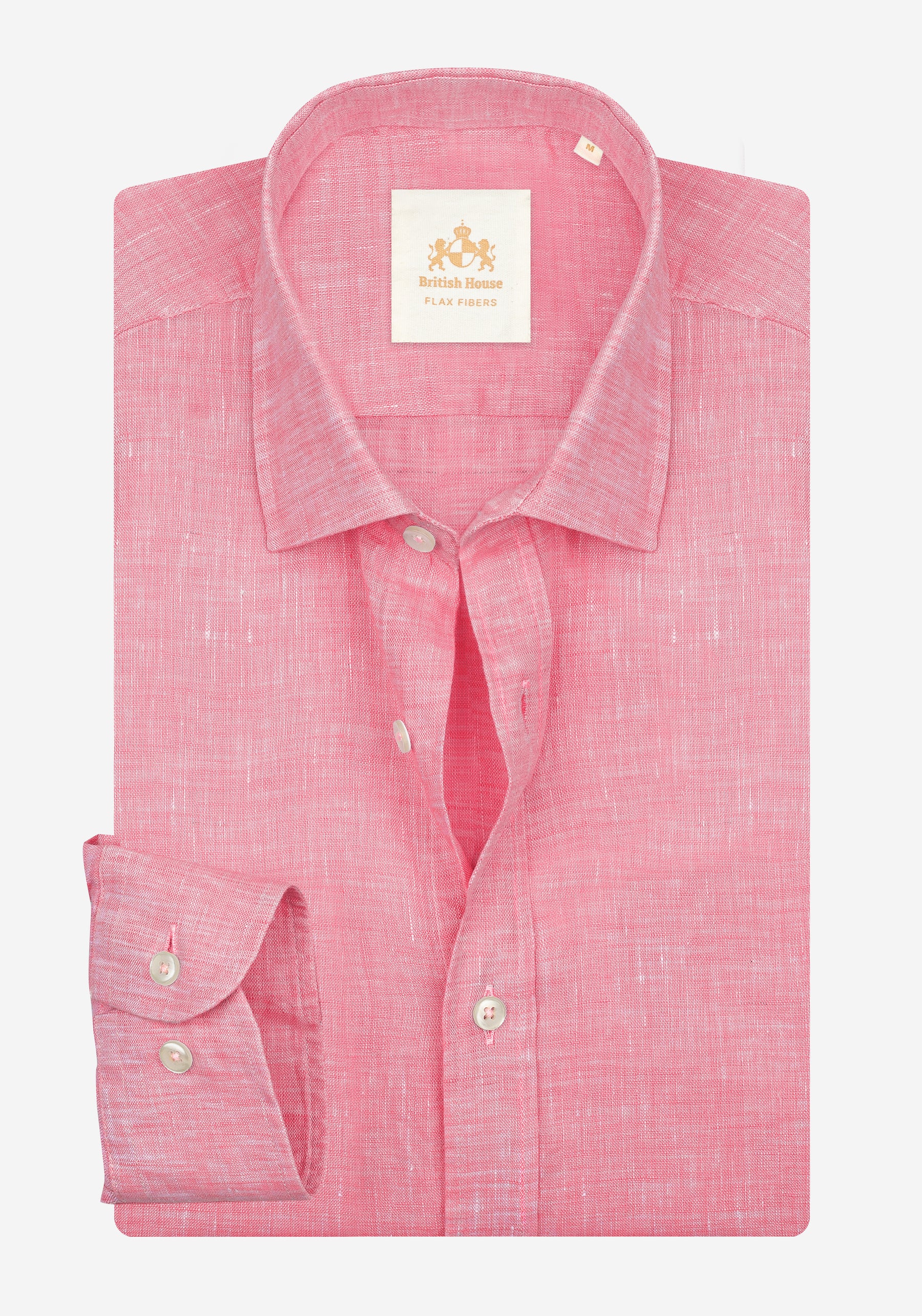 Coral Pink Belgian Linen Shirt
