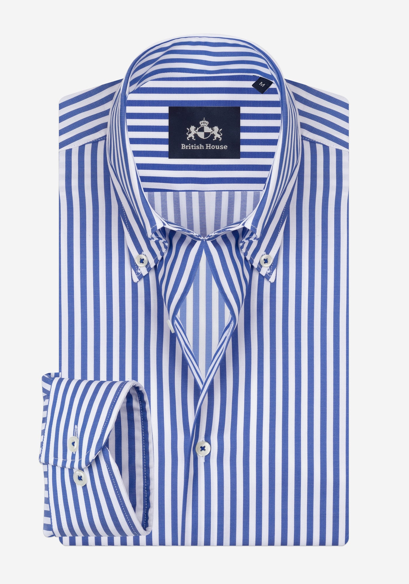 Vivid Blue Stripe Signature Twill Shirt