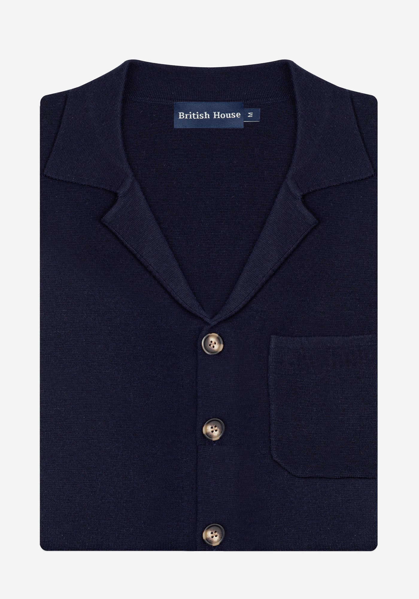 Imperial Navy Merino Wool Blend Cardigan