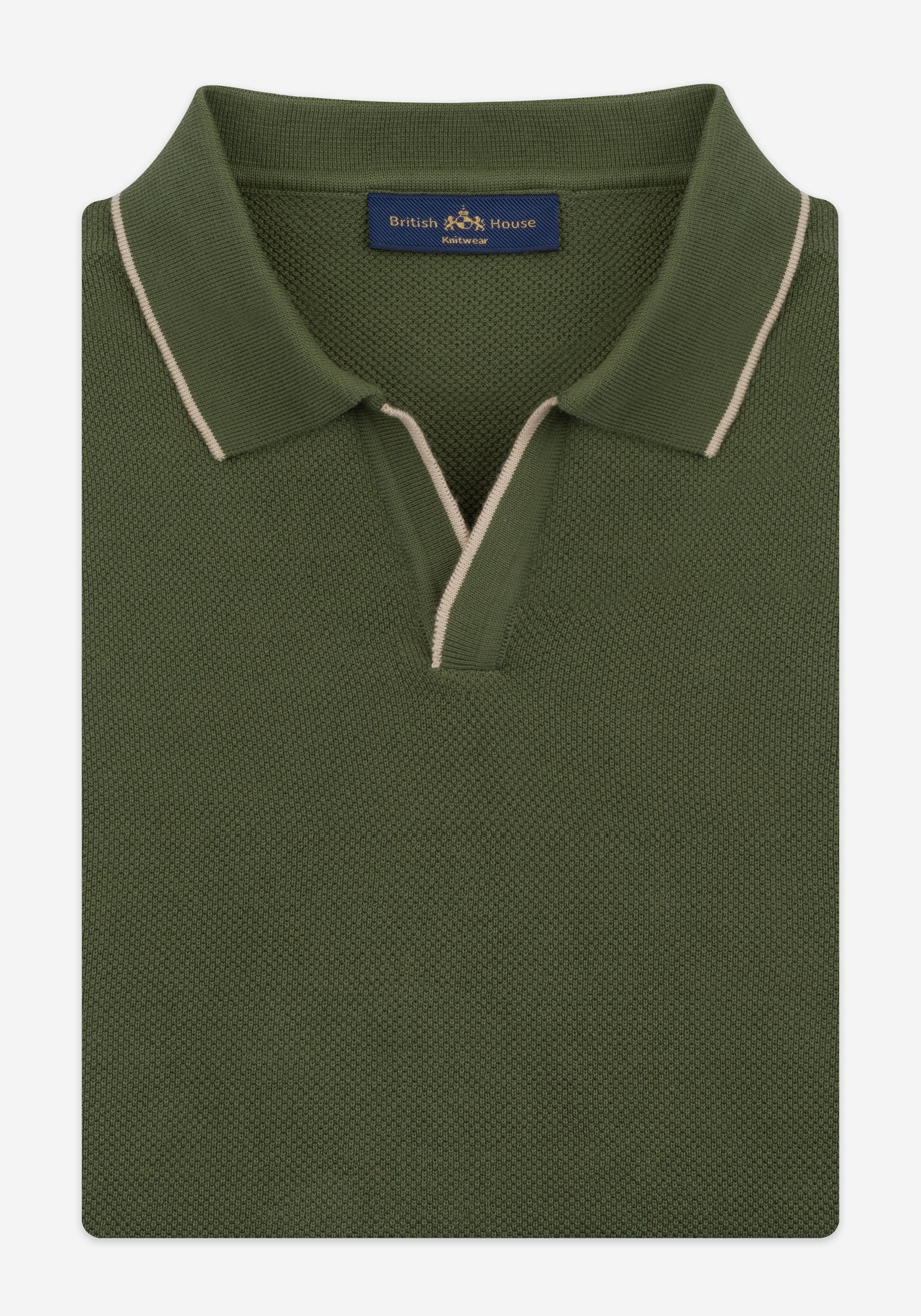 Forest Olive Knitted Polo Shirt
