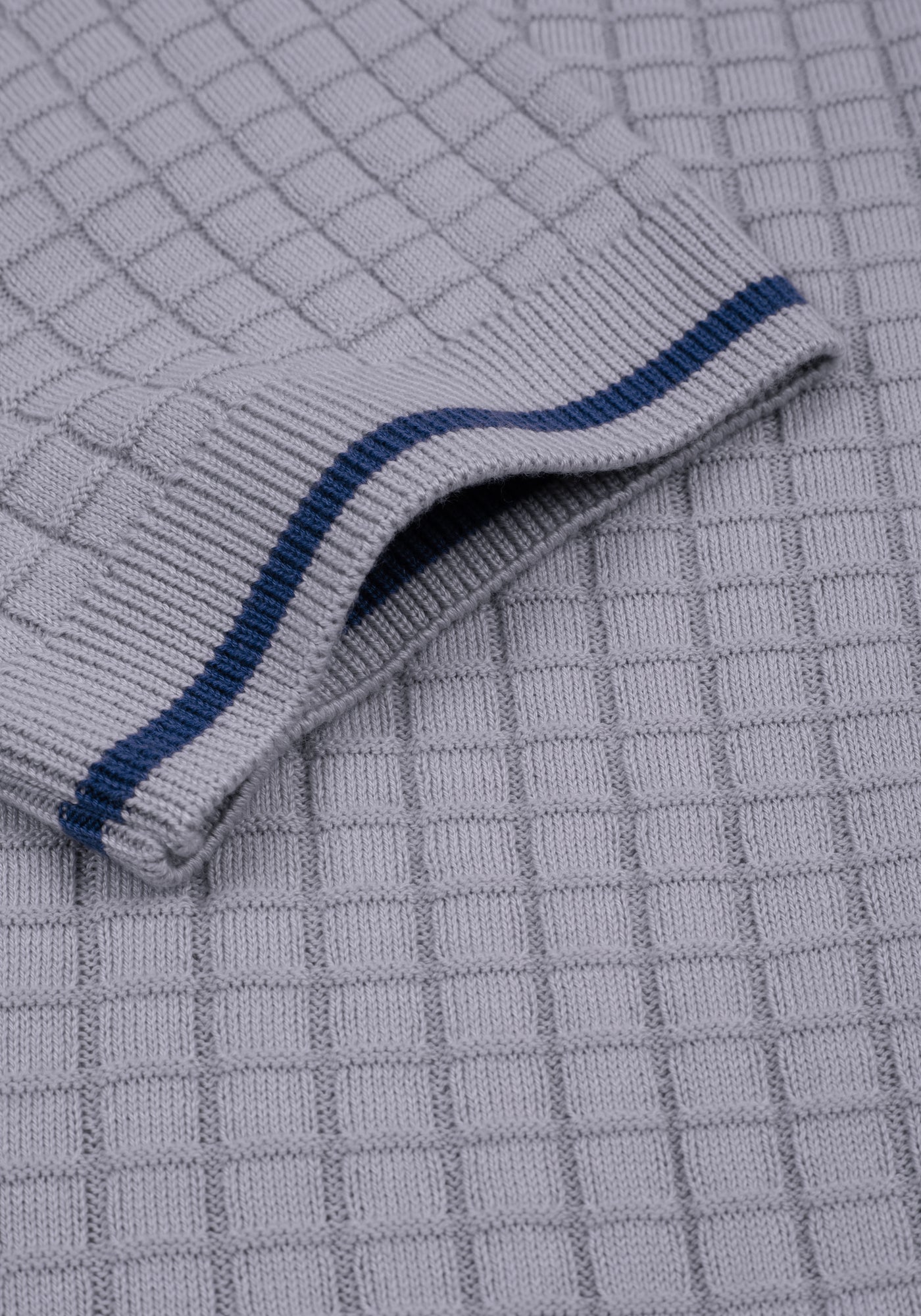 Metallic Grey Puckered Knitted Polo Shirt