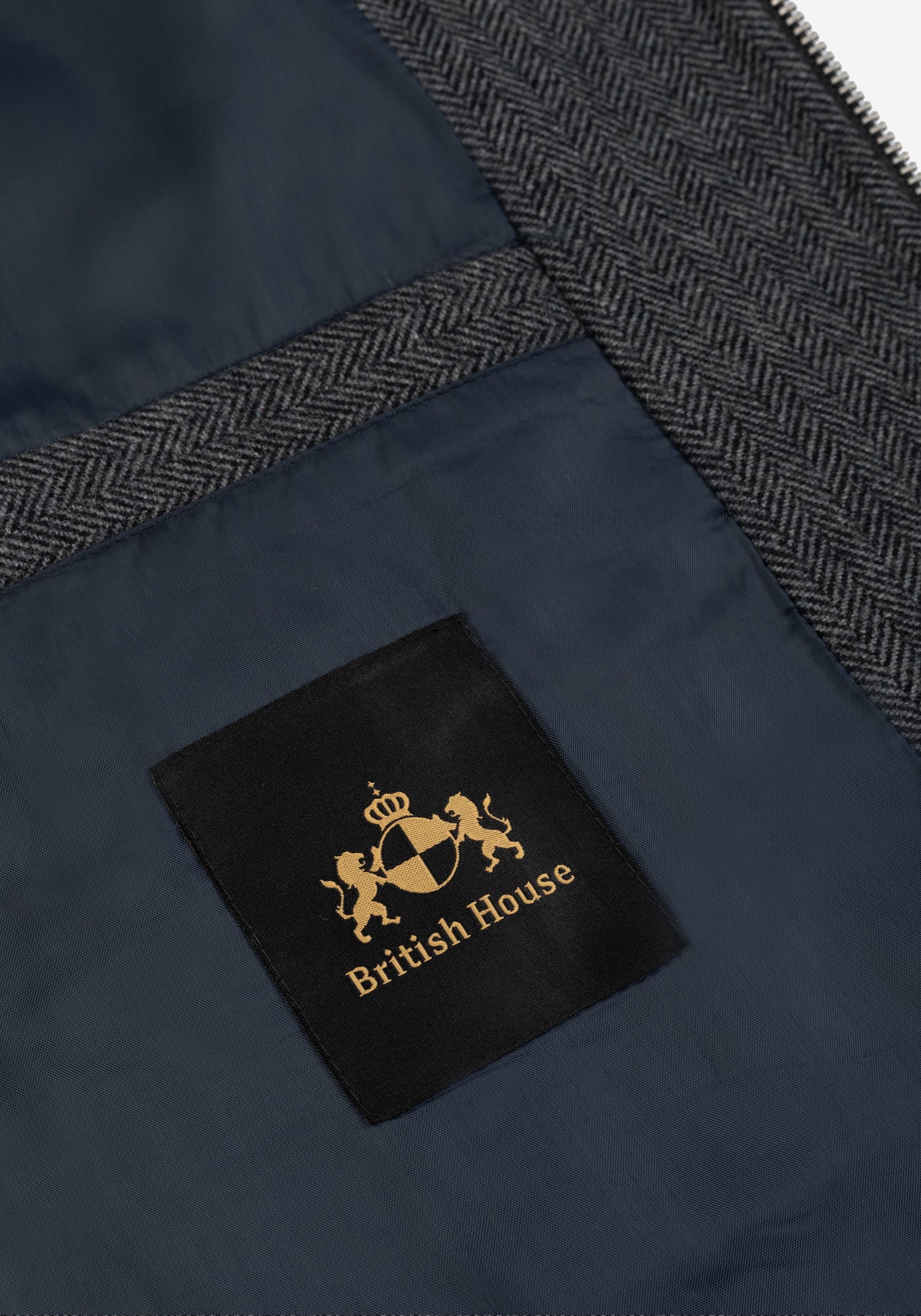 Anthracite Grey Wool-Blend Bomber Jacket