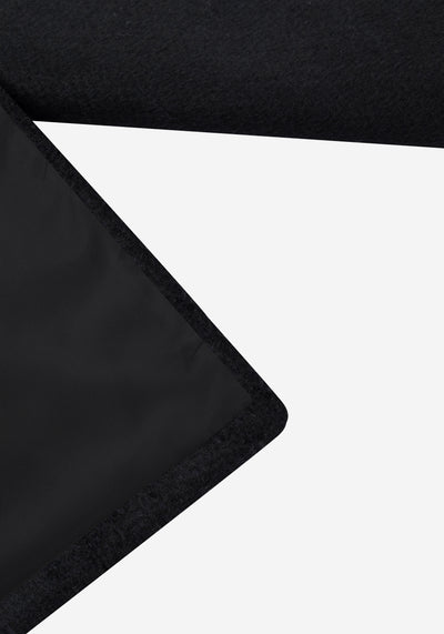 Shadow Black Double-Breasted Poly Coat