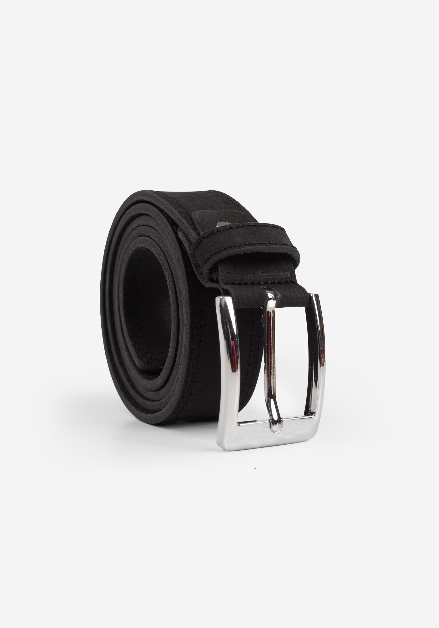 Washed Black Genuine Leather Belt