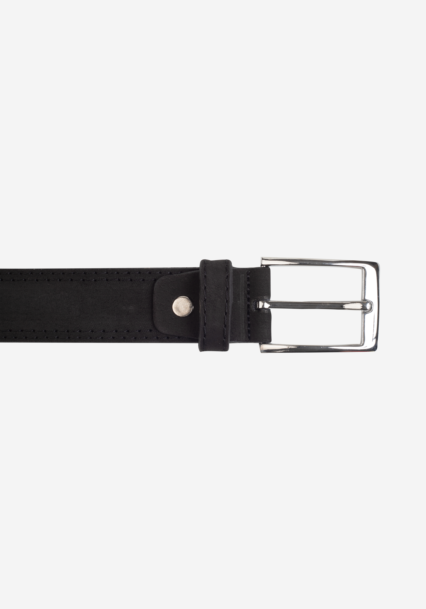 Washed Black Genuine Leather Belt