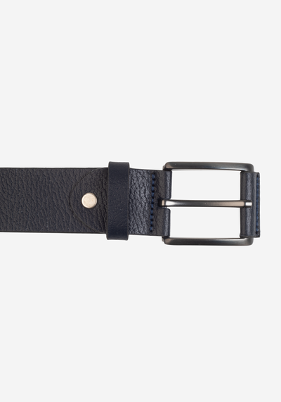 Navy Genuine Leather Belt