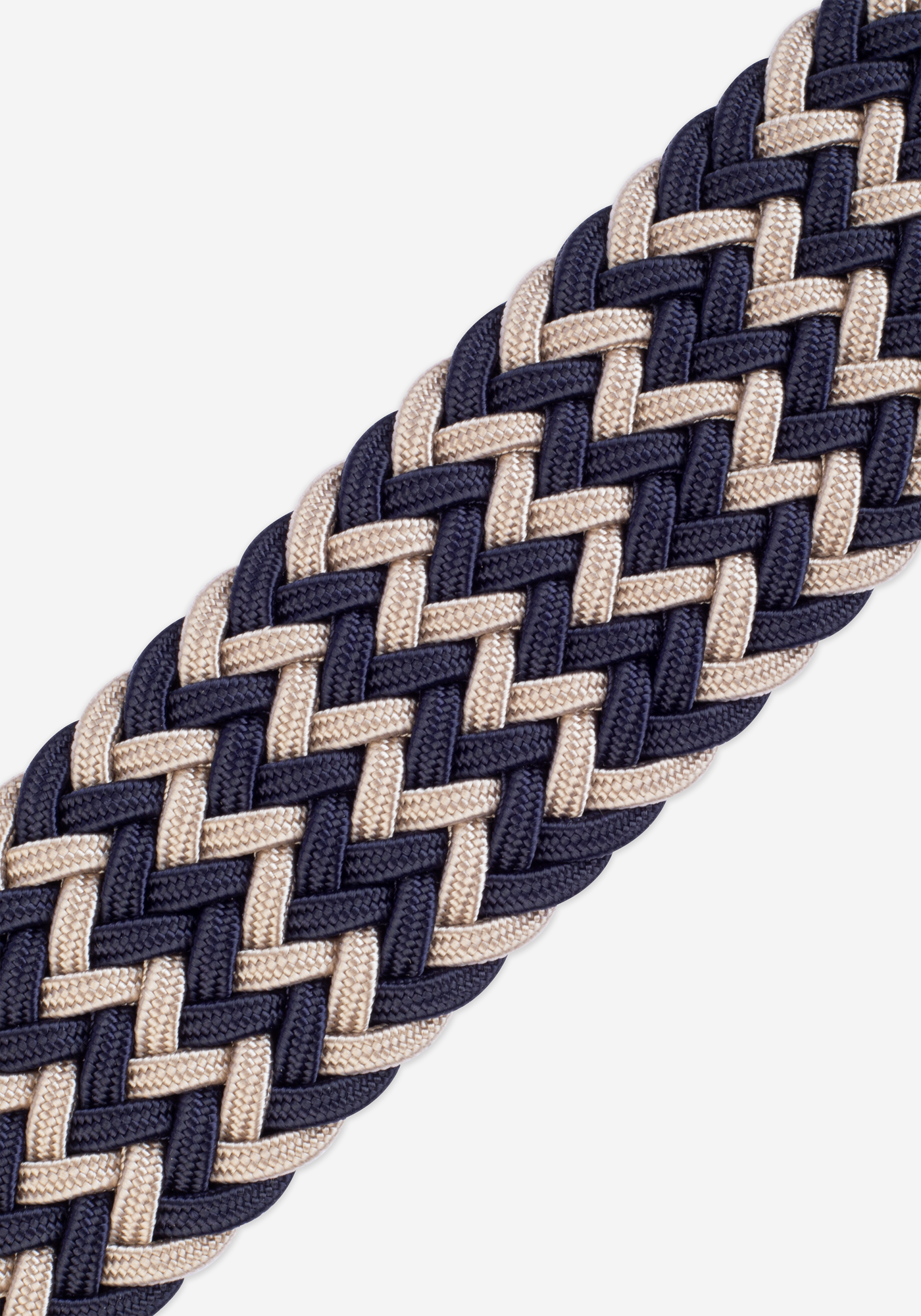 Navy Beige Braided Belt