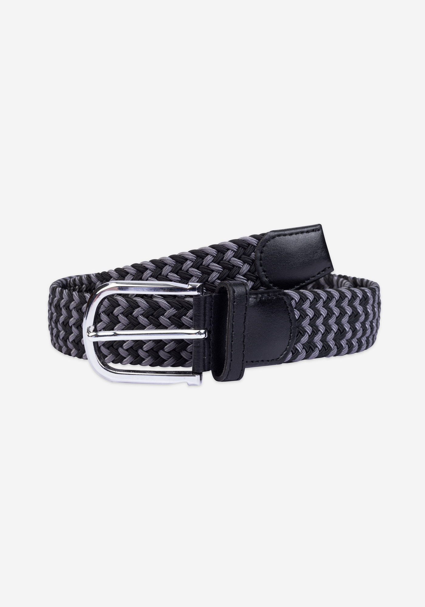 Black Grey Braided Belt
