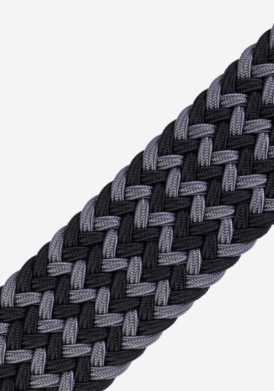Black Grey Braided Belt
