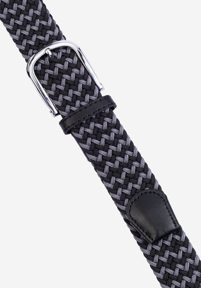 Black Grey Braided Belt