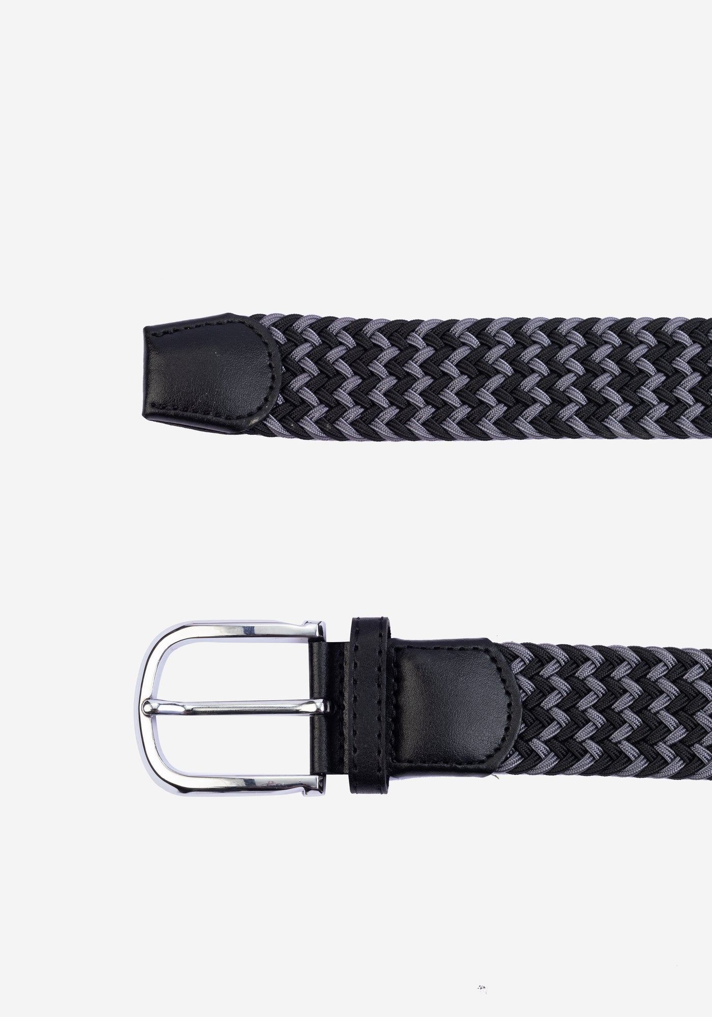 Black Grey Braided Belt