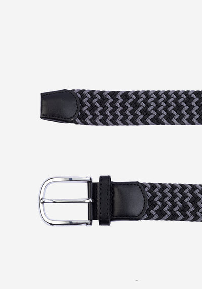 Black Grey Braided Belt