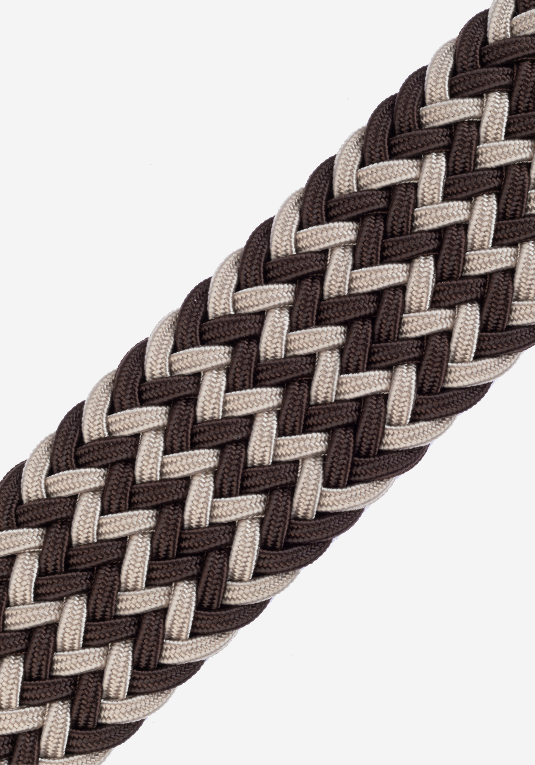 Brown Beige Braided Belt