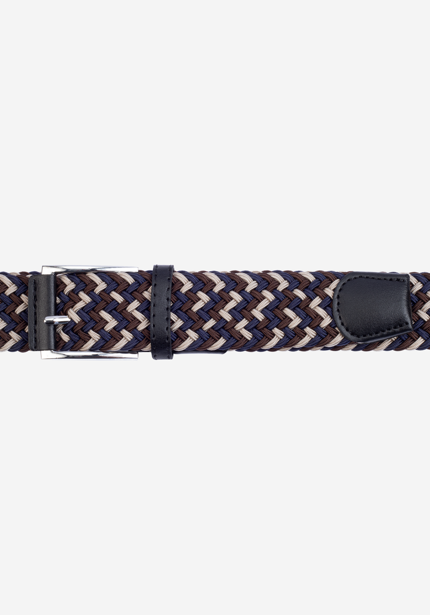 Navy Brown Braided Belt