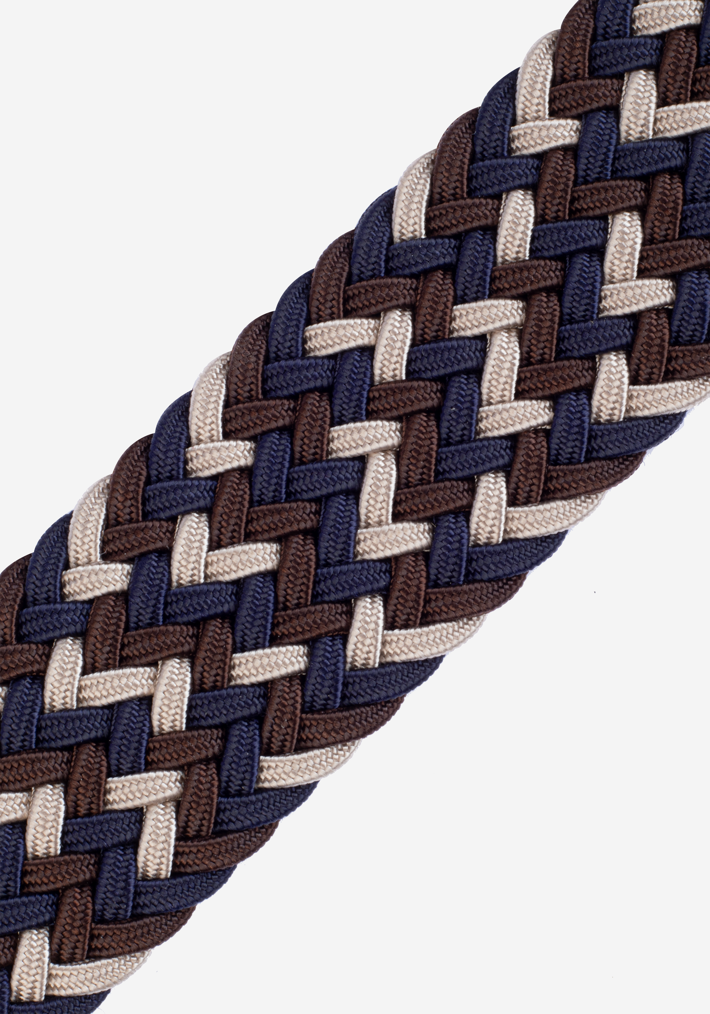 Navy Brown Braided Belt