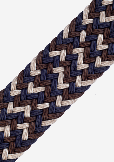 Navy Brown Braided Belt